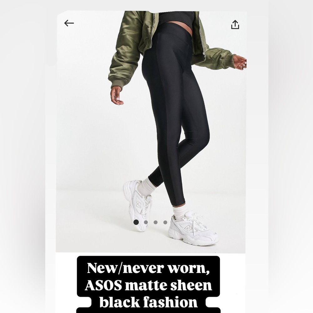BRAND NEW! Black matte sheen fashion leggings.